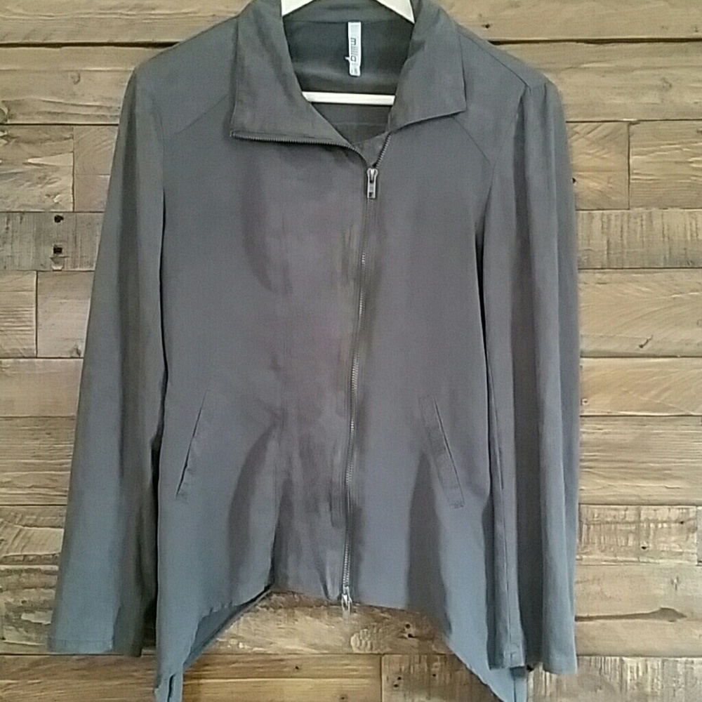 Asymmetric faux suede lightweight jacket, S